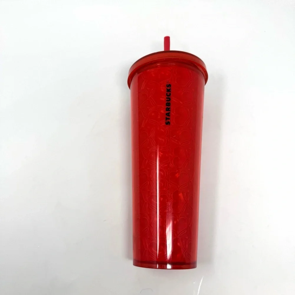 Starbucks Red Heart Pattern Tumbler
